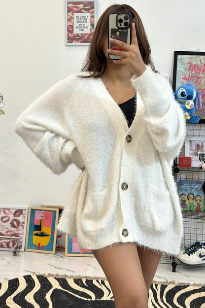 Plus size furry cardigan (48-50)