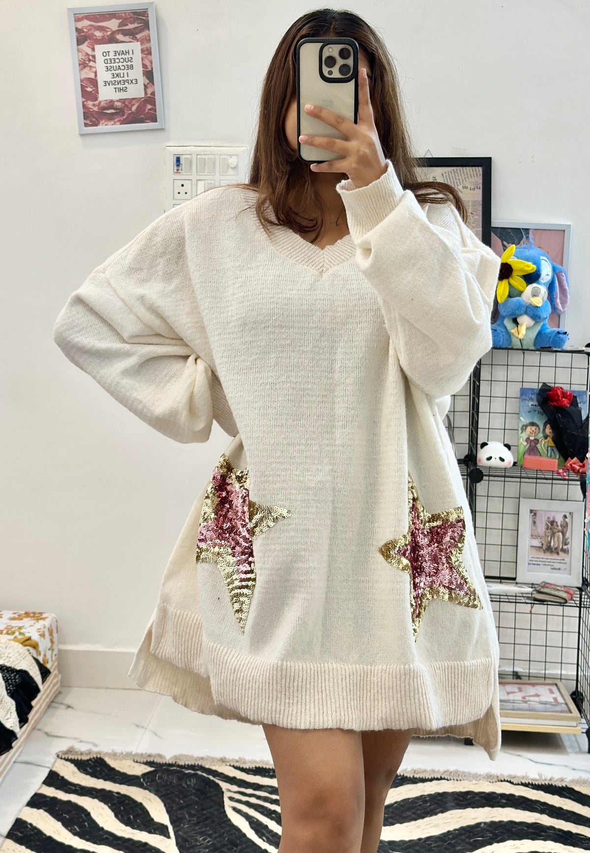 Oversized Korean sequin sweater (46-48)
