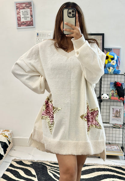 Oversized Korean sequin sweater (46-48)