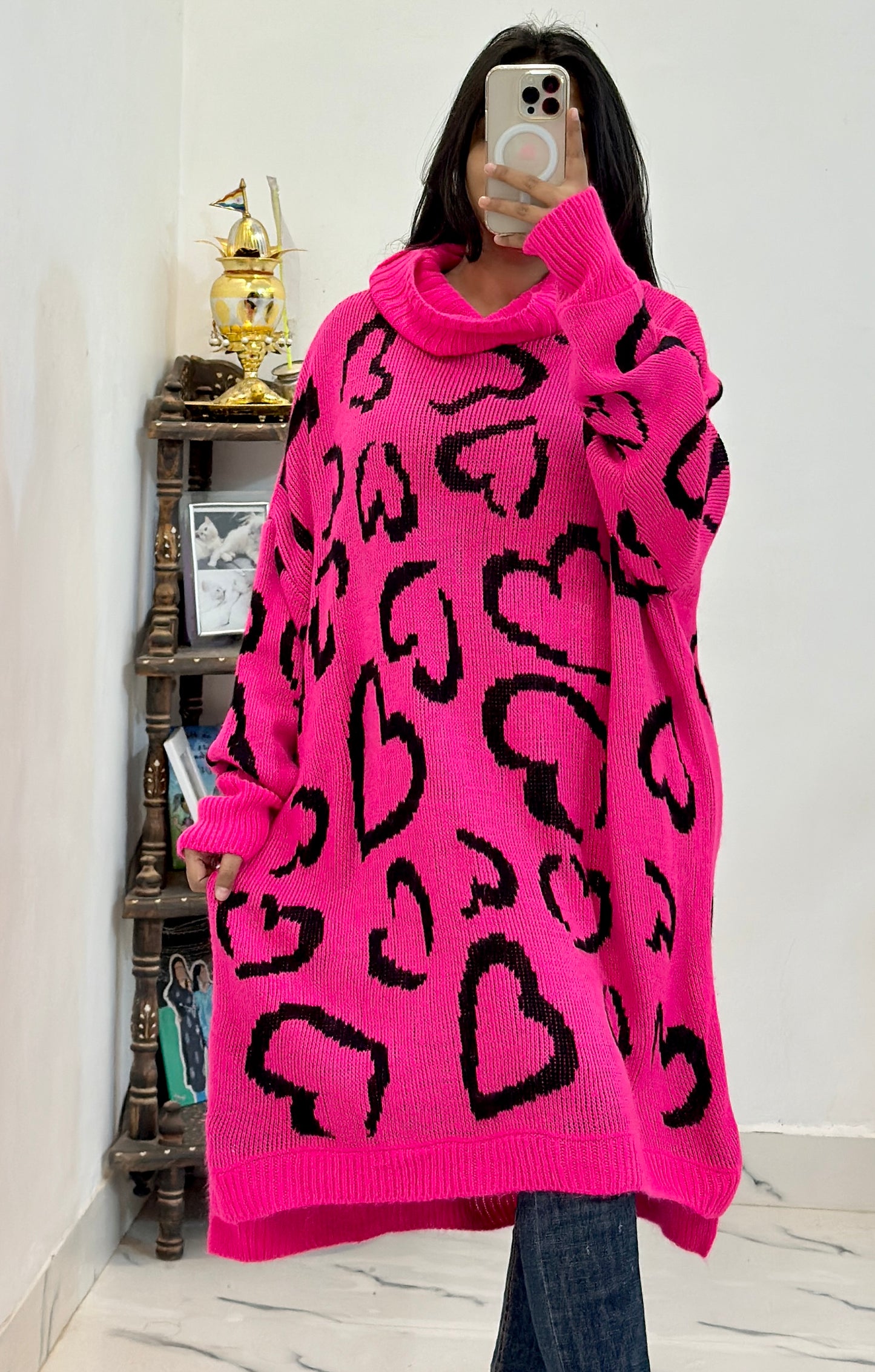 Oversized Korean long sweater dress (48-50)