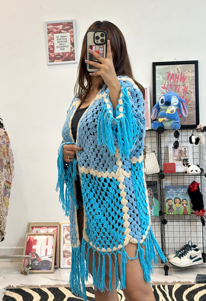 Heavy long crochet shrug (44-46)