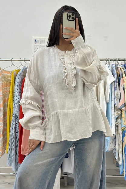 Oversized linen top (38-40)