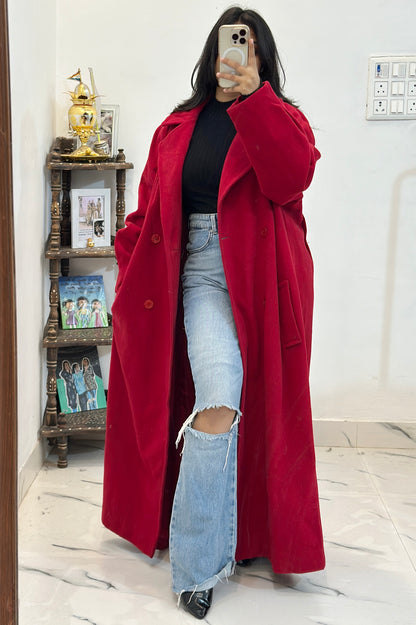 Pretty red long coat (44-46)