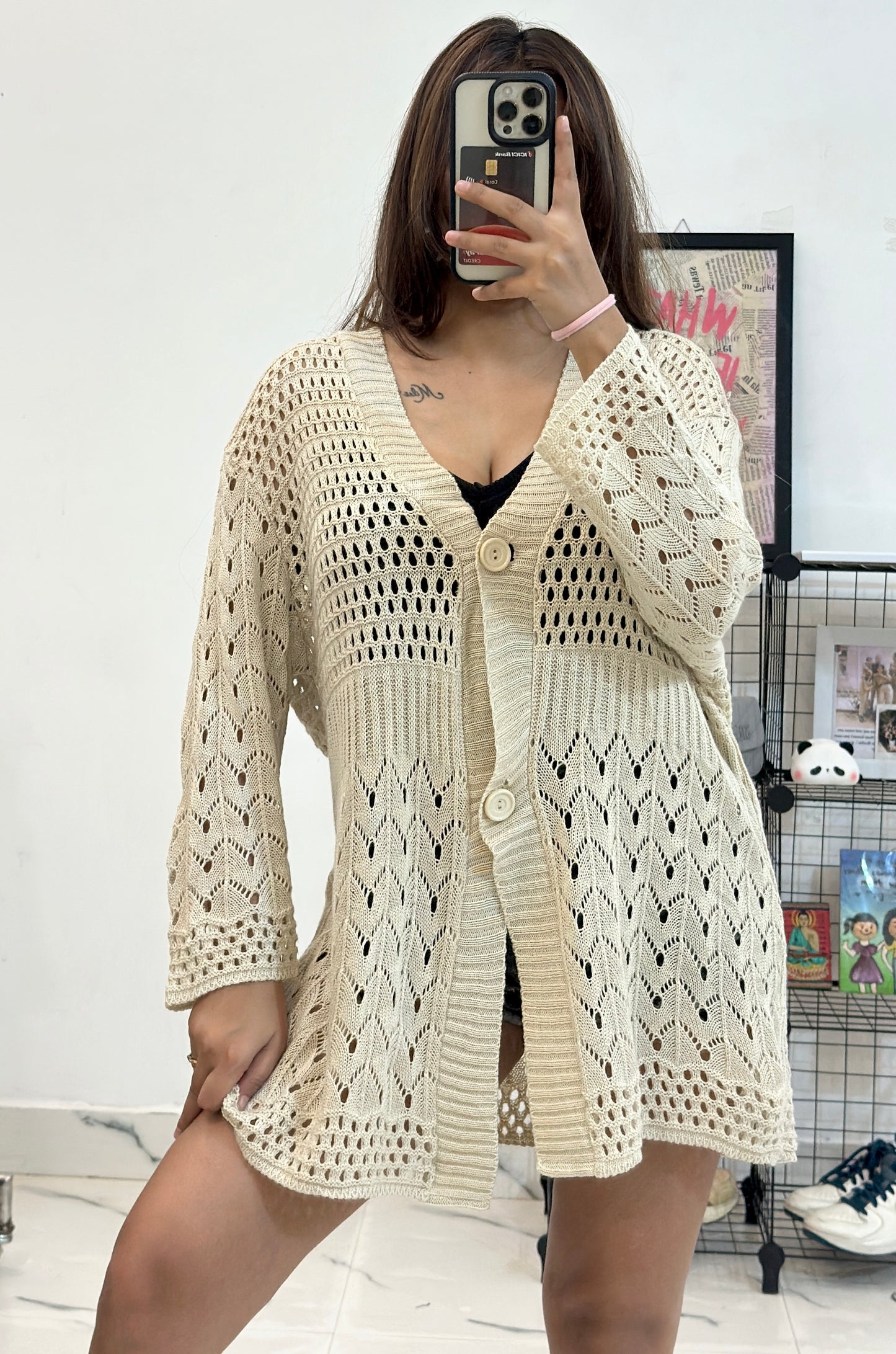 Oversized crochet cardigan (44-46)