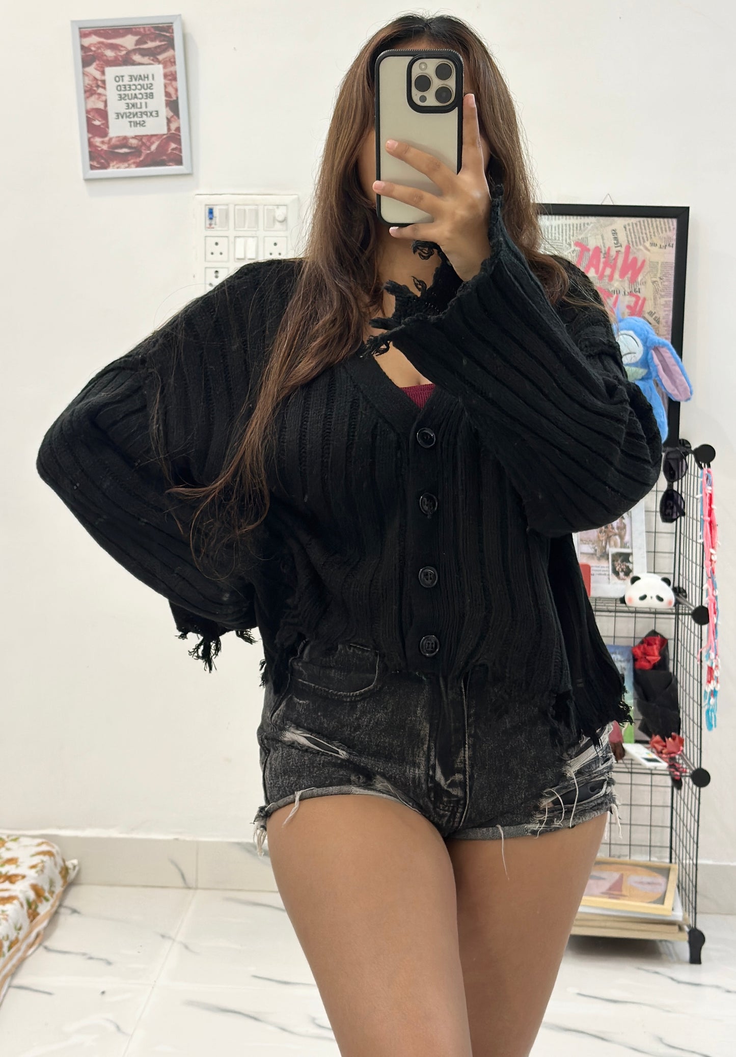 Oversized Korean cardigan (freesize upto 50)