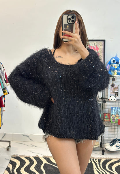 Sequin Korean plus size sweater (3-4XL)