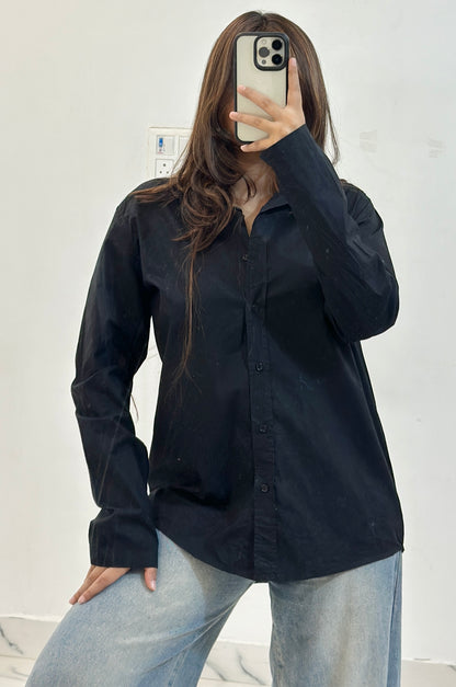 Black cotton shirt (34-36)