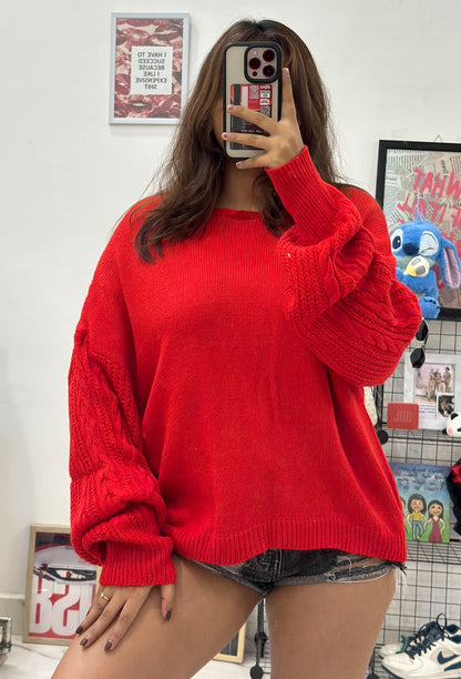 Red oversized sweater (42-44)