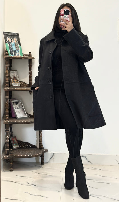 Black long coat (36-38)