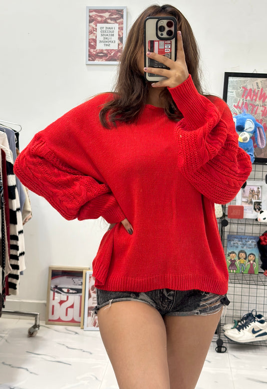 Red oversized sweater (42-44)