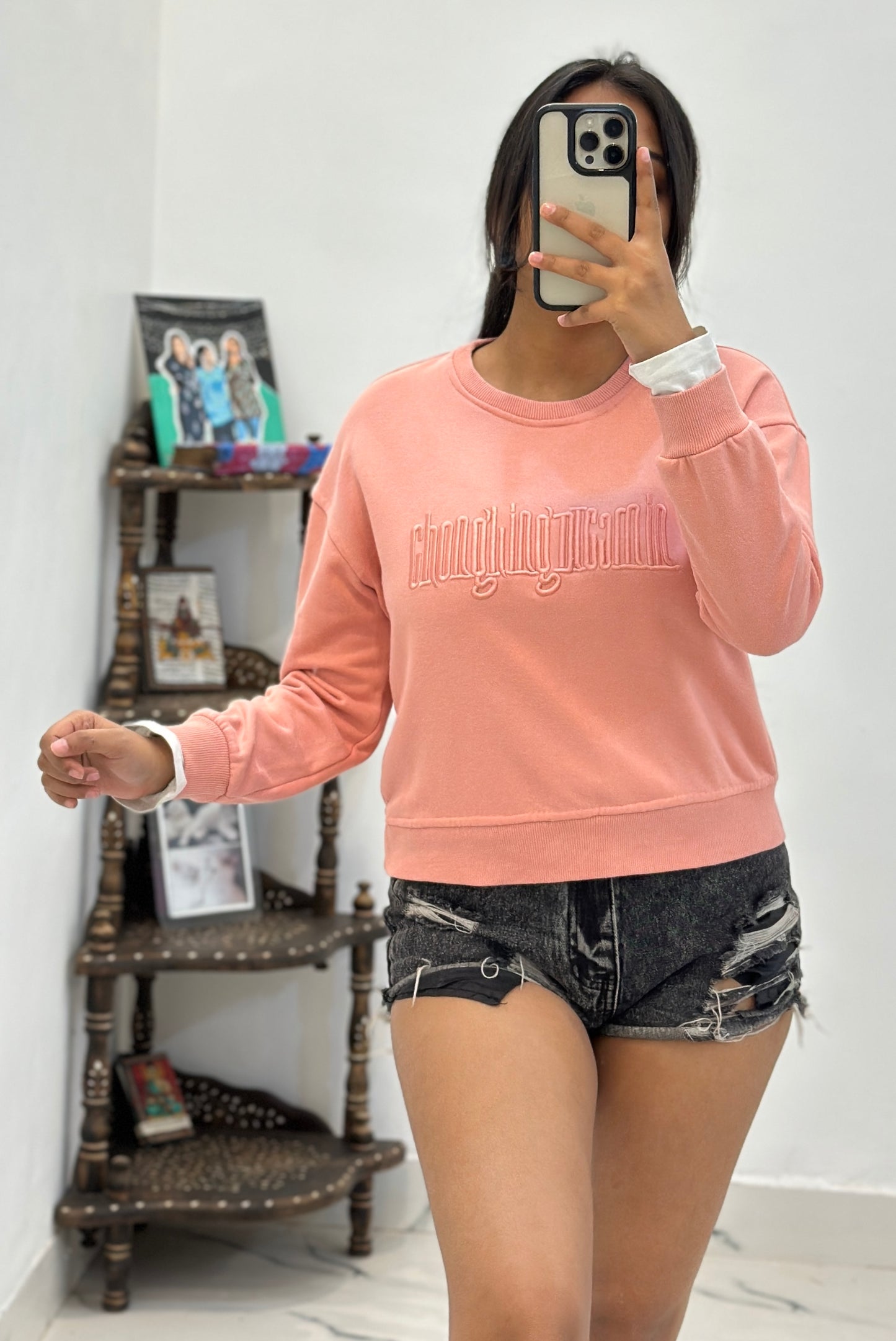 Pink sweat shirt (Small)