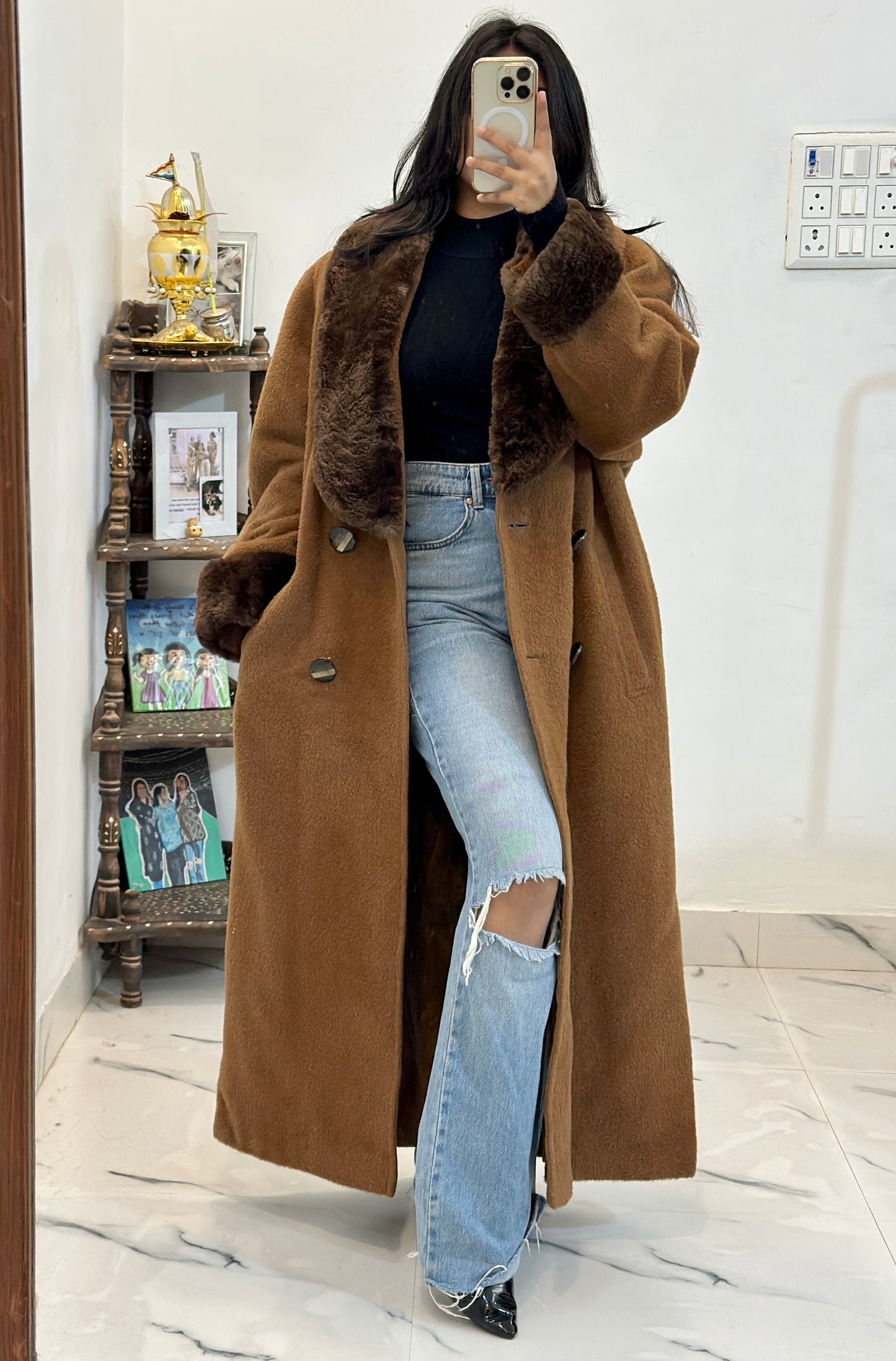 Heavy furry long coat (44-46)