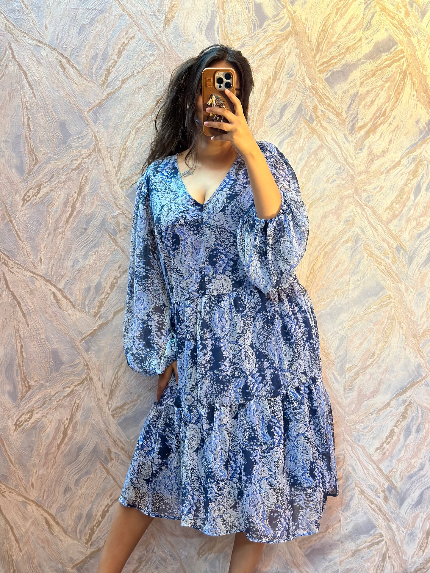 Oversized chiffon dress