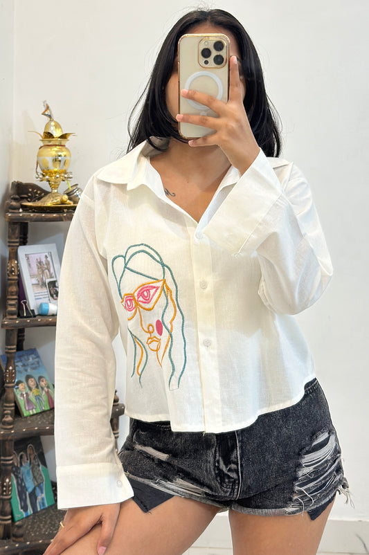 Linen embroidered shirt (34-36)