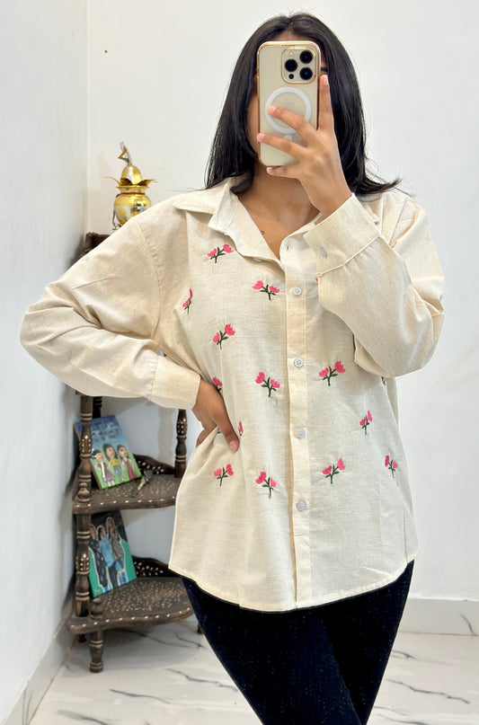 Linen embroidered shirt (38-40)