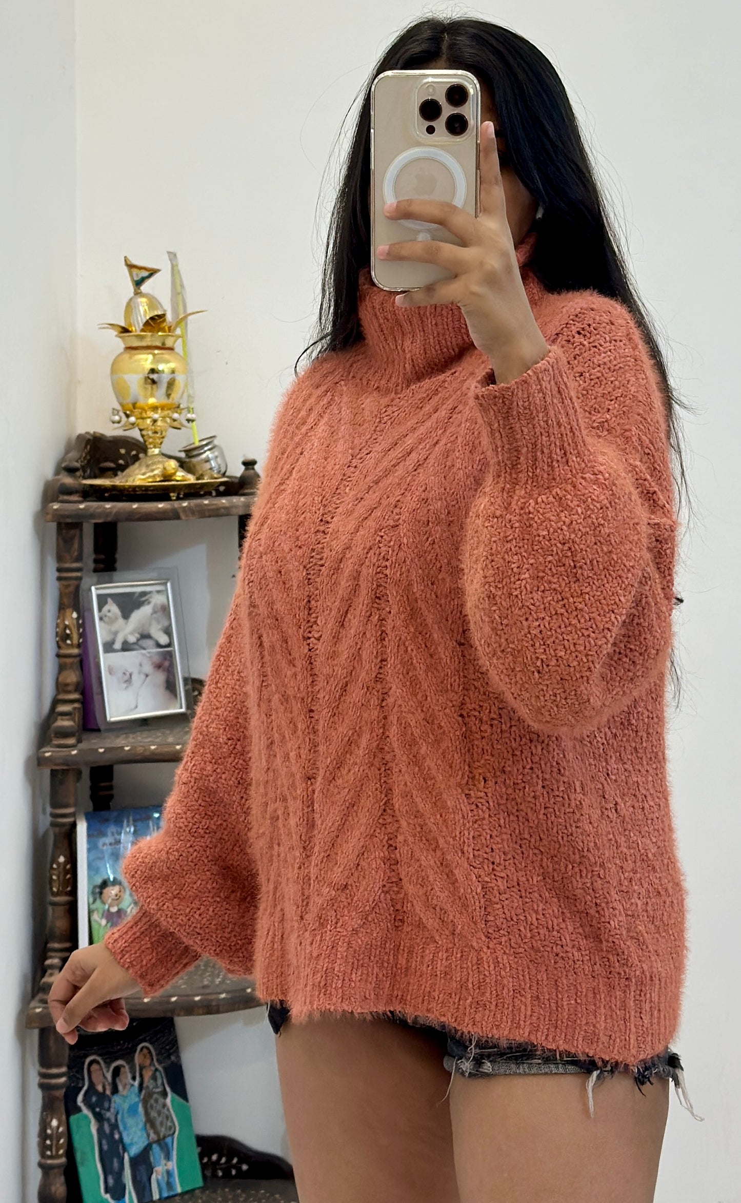 Korean oversized furry warm sweater (42-44)