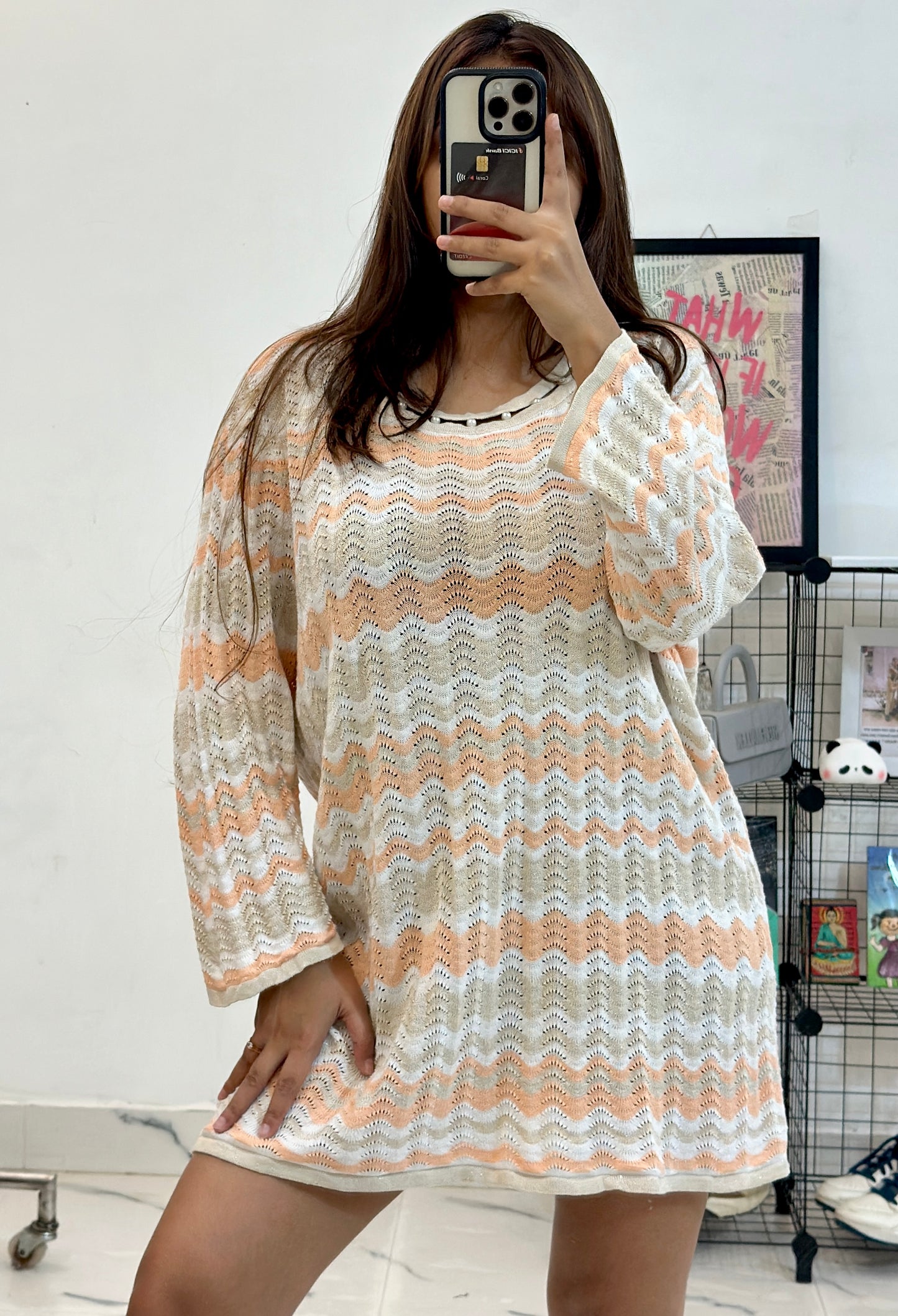 Oversized crochet top (40-42)