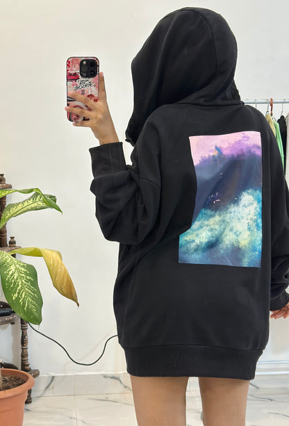 Black oversized hoodie (48-50)