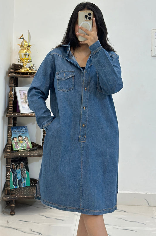 Long denim dress (36-38)