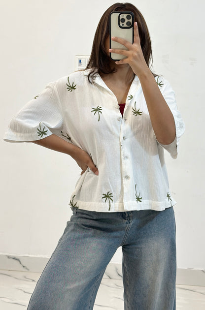 Cotton embroidered shirt (36-38)