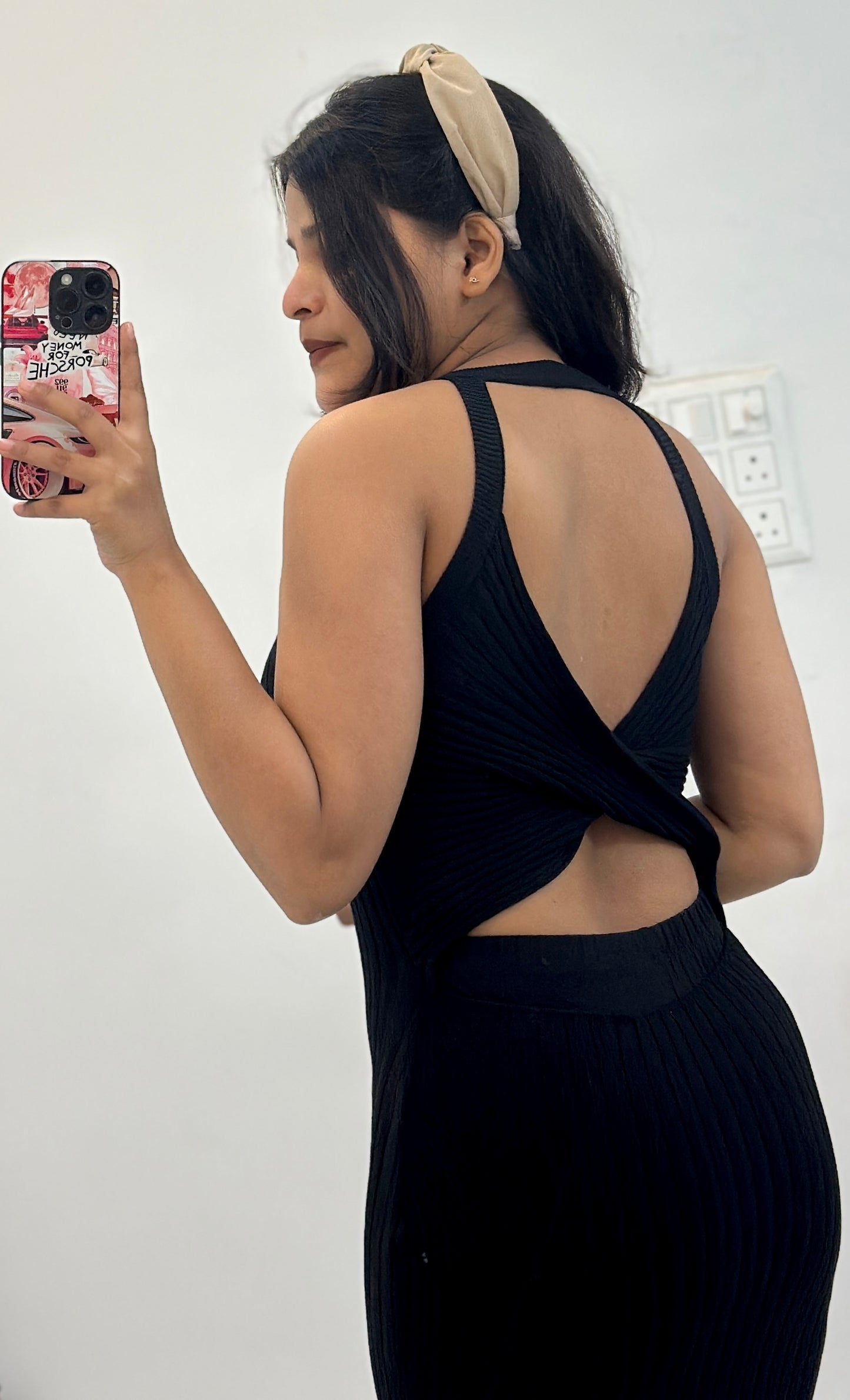 Black halter neck dress (32-34)