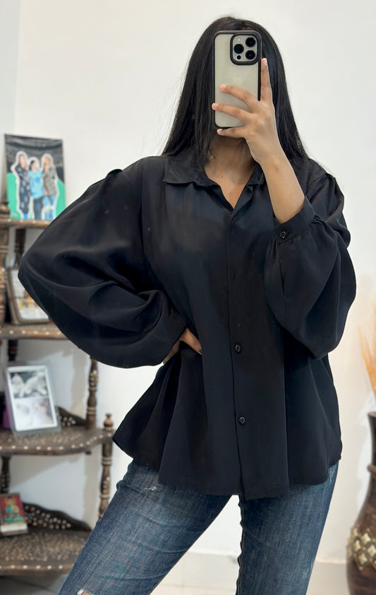 Perfect black oversized shirt (42-44)