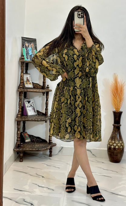 Pretty chiffon oversized dress with lining (42-44 busts)