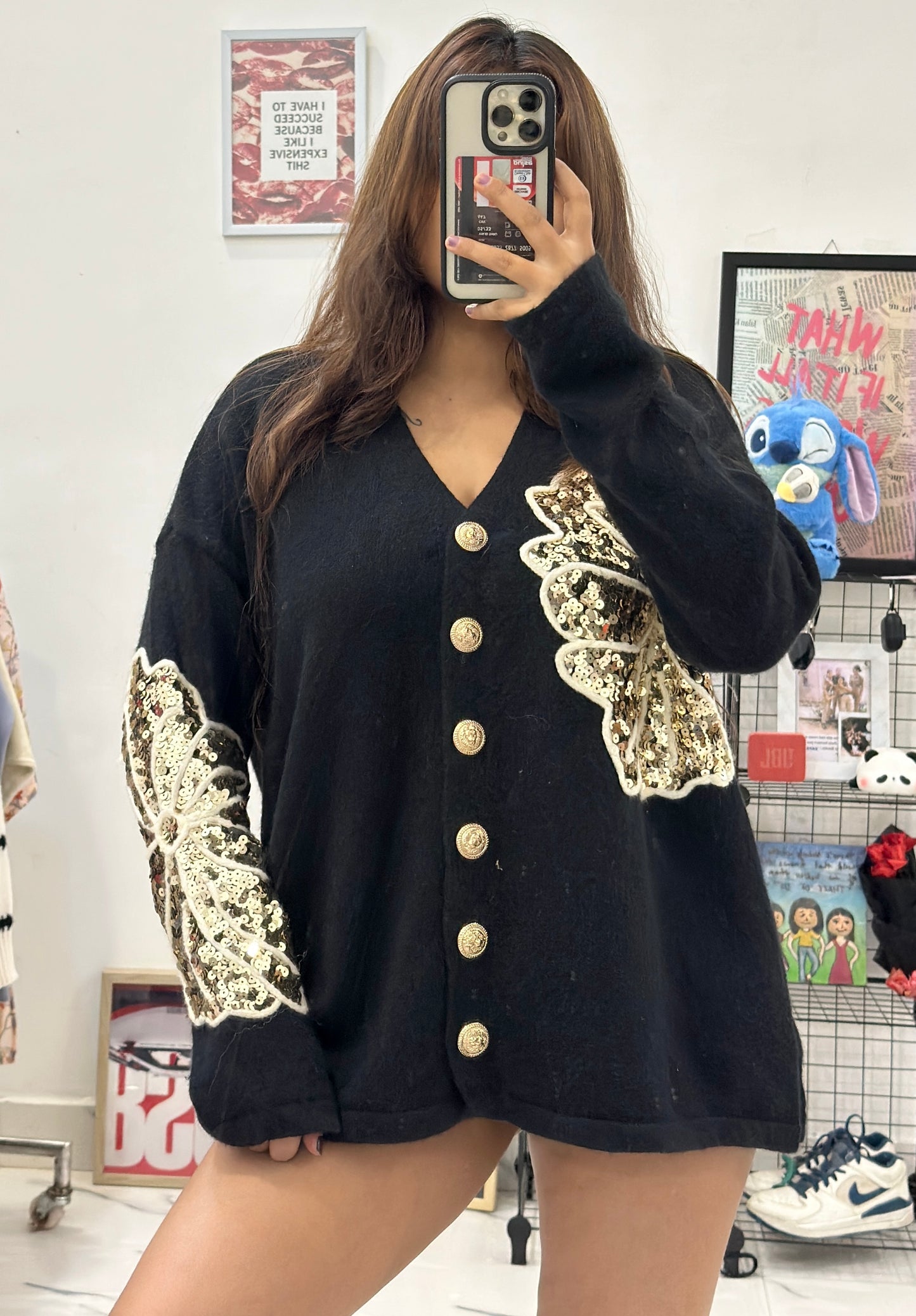 Prettiest sequin work sweater (42-44)