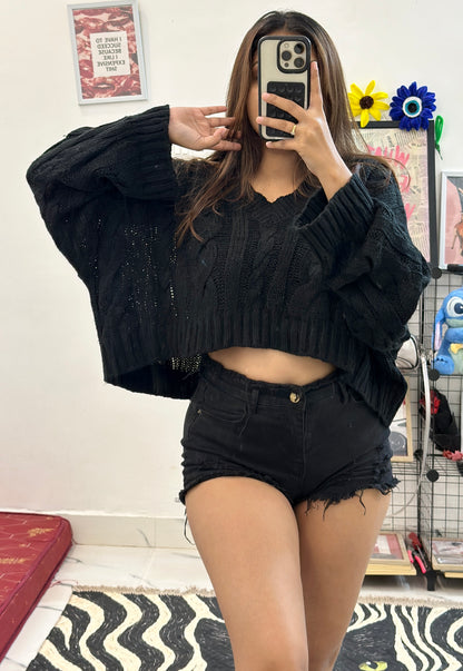 Oversized crop sweater (freesize 50+)