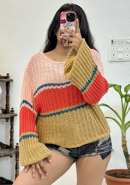 Oversized crochet Korean sweater (42-44)