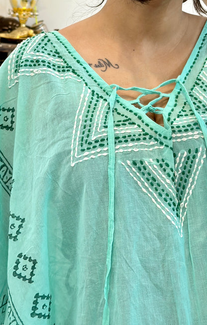 Embroidered cotton kaftan freesize