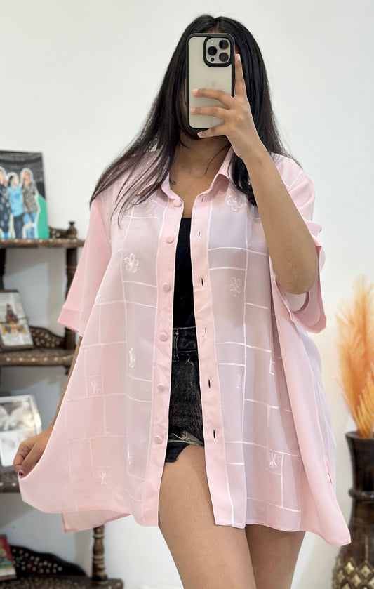 Pink oversized shirt (40-42)