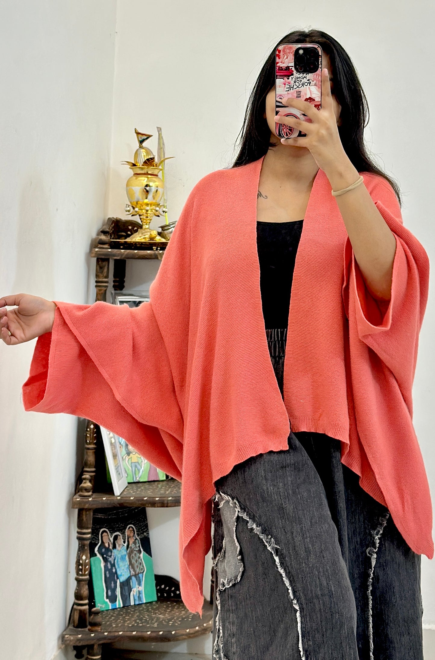 Woollen cape shrug