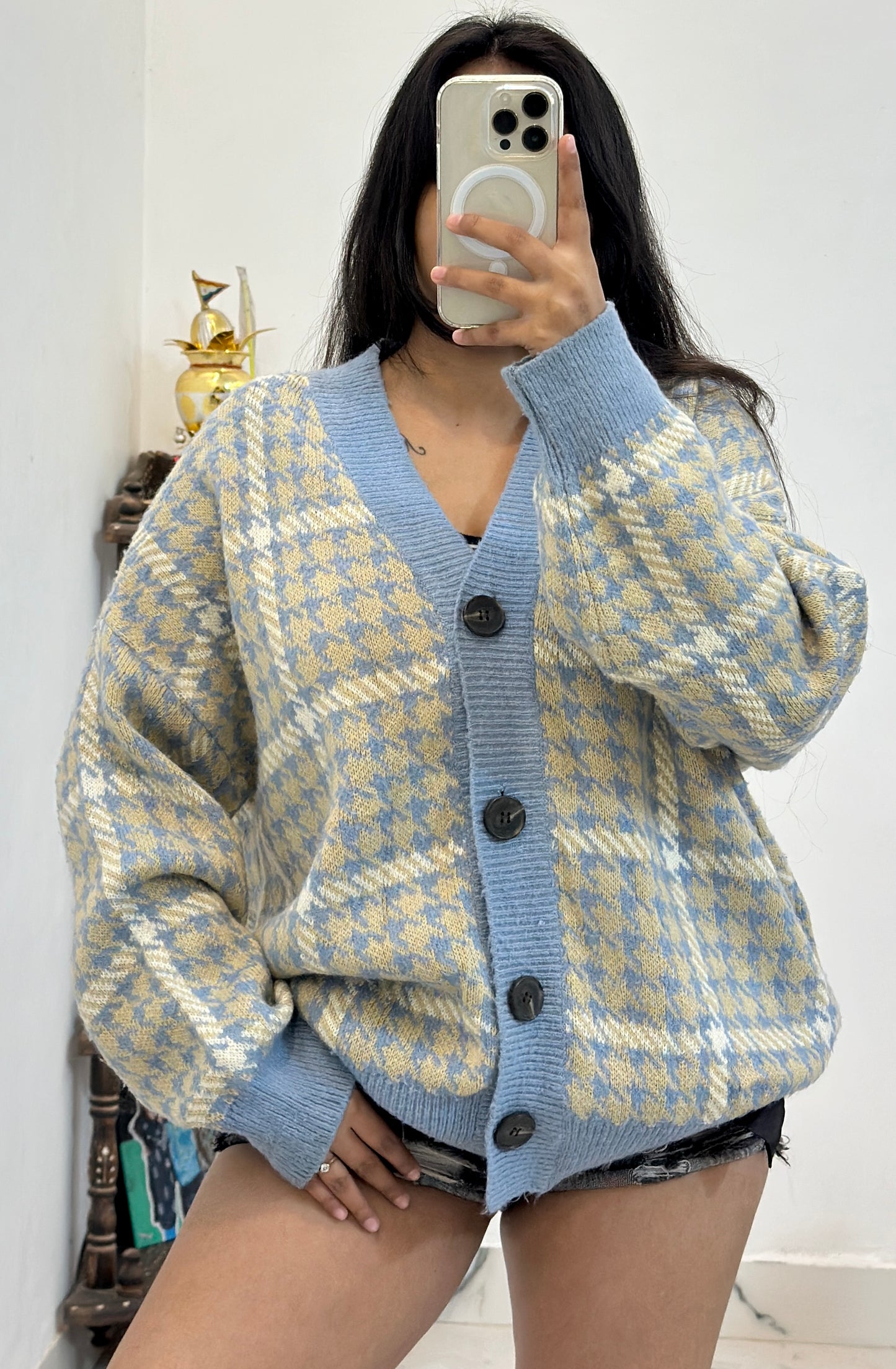 Oversized heavy cardigan(46-48)