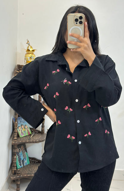 Linen embroidered shirt (36-38)