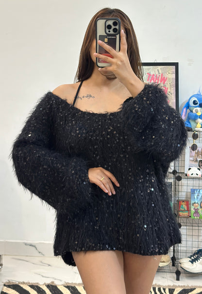 Sequin Korean plus size sweater (3-4XL)