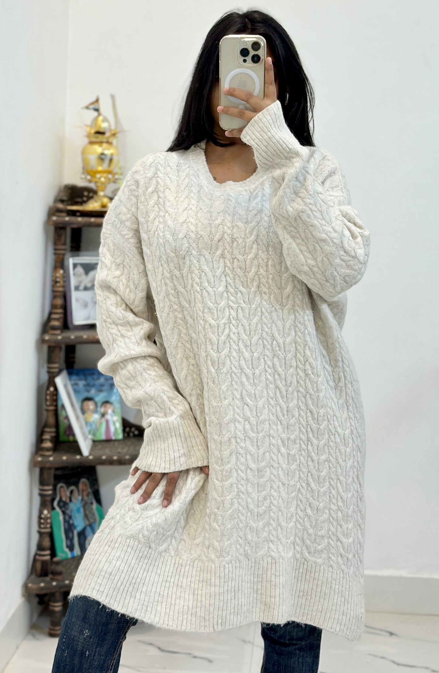 Oversized Korean long sweater (46-48)