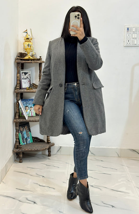 Woollen long coat (34-36)