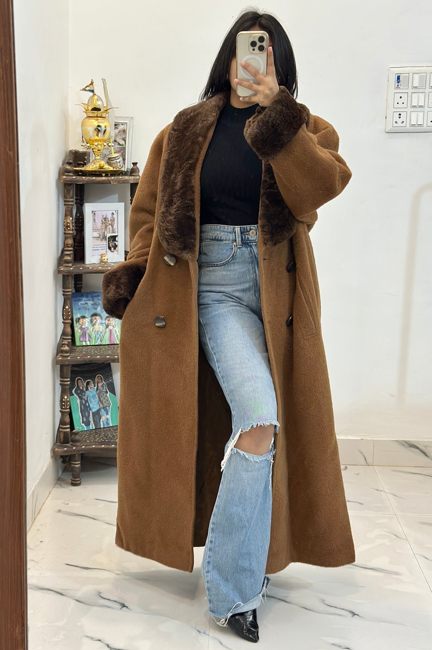 Heavy furry long coat (44-46)
