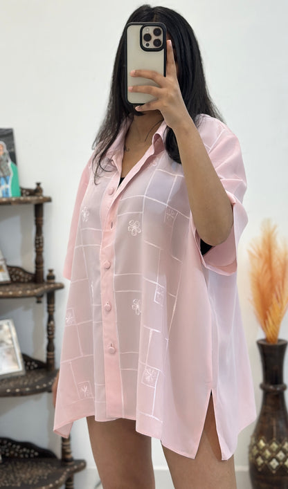 Pink oversized shirt (40-42)