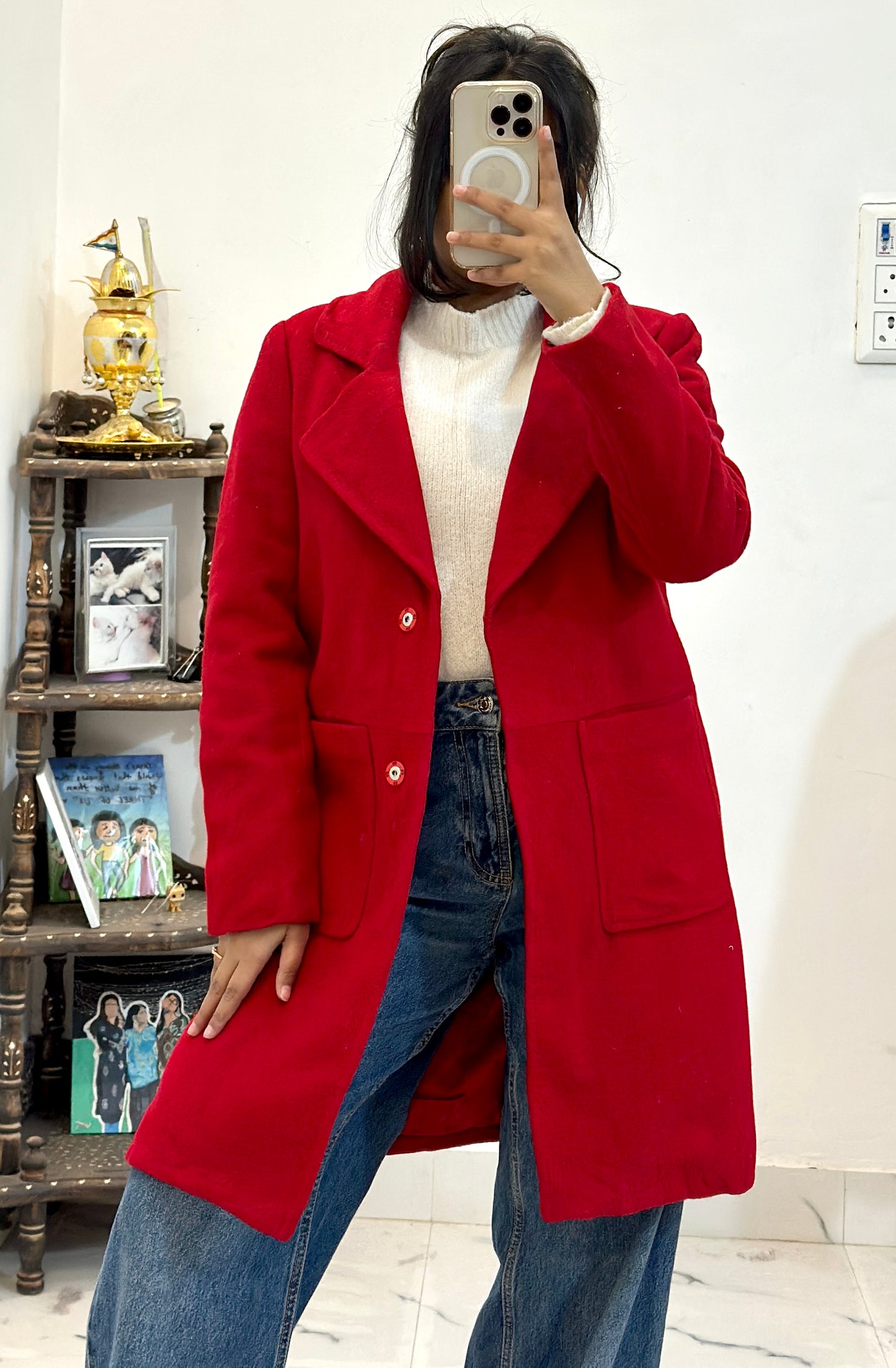 Pretty red coat (34-36)