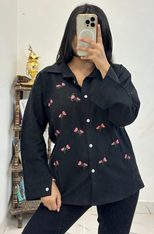 Linen embroidered shirt (36-38)