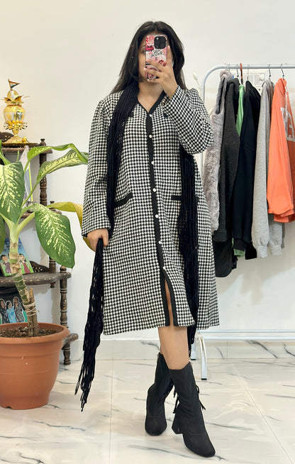 Heavy long coat/dress with scarf (40-42)