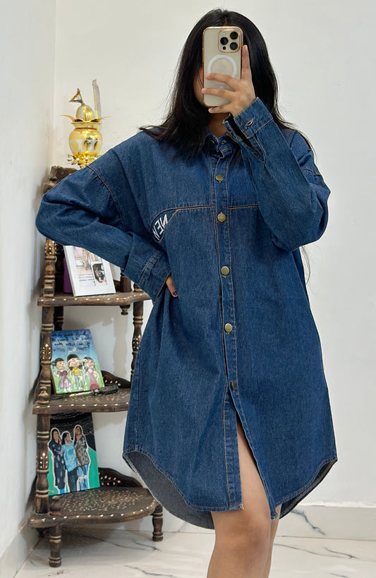 Denim oversized shirt (40-42)