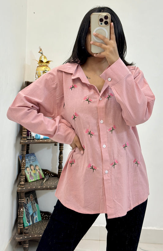 Linen embroidered shirt (36-38)