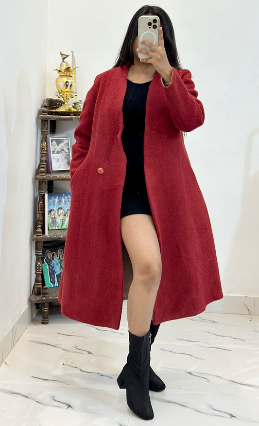 Pretty red long coat (34-36)