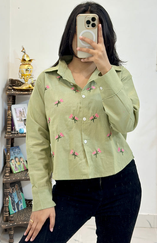 Linen embroidered shirt (34-36)