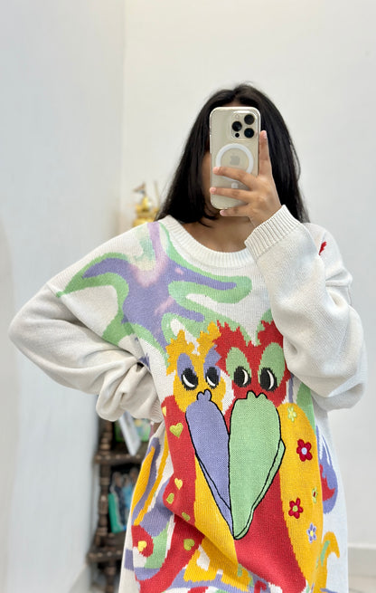 Long oversized Korean sweater (44-46)