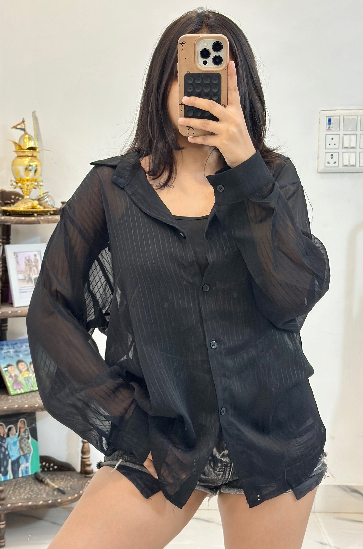 Oversized sheer shirt (42-44)