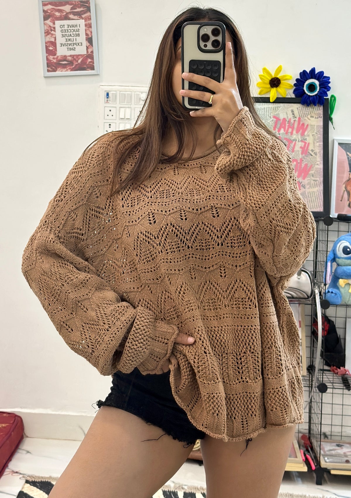 Oversized crochet sweater (42-46)